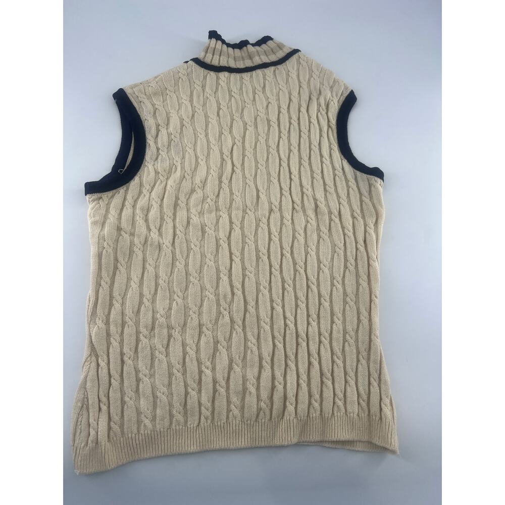 St. John Collection by Marie Gray Sweater Vest Womens Small Cream Ivory Blue - Picture 7 of 9
